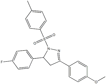5-(4-fluorophenyl)-3-(4-methoxyphenyl)-1-[(4-methylphenyl)sulfonyl]-4,5-dihydro-1H-pyrazole Struktur