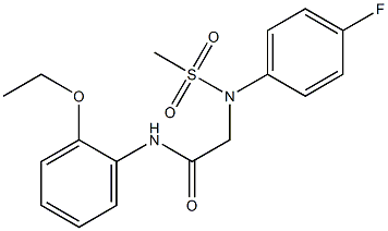 N-(2-ethoxyphenyl)-2-[4-fluoro(methylsulfonyl)anilino]acetamide 化学構造式