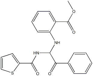 methyl 2-({2-oxo-2-phenyl-1-[(2-thienylcarbonyl)amino]ethyl}amino)benzoate Structure