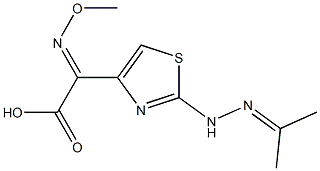 (methoxyimino){2-[2-(1-methylethylidene)hydrazino]-1,3-thiazol-4-yl}acetic acid Structure