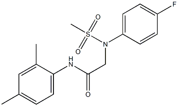 N-(2,4-dimethylphenyl)-2-[4-fluoro(methylsulfonyl)anilino]acetamide 化学構造式