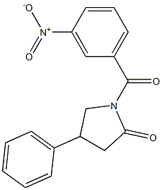 1-{3-nitrobenzoyl}-4-phenyl-2-pyrrolidinone Struktur