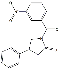 1-{3-nitrobenzoyl}-4-phenyl-2-pyrrolidinone 化学構造式