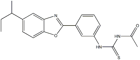 N-acetyl-N'-[3-(5-sec-butyl-1,3-benzoxazol-2-yl)phenyl]thiourea,,结构式