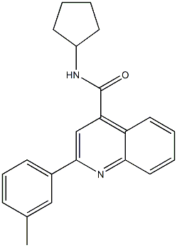 N-cyclopentyl-2-(3-methylphenyl)-4-quinolinecarboxamide 化学構造式