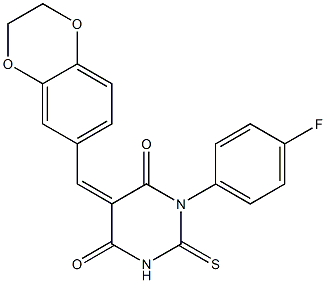 5-(2,3-dihydro-1,4-benzodioxin-6-ylmethylene)-1-(4-fluorophenyl)-2-thioxodihydropyrimidine-4,6(1H,5H)-dione