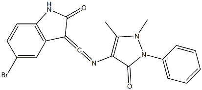 5-bromo-3-{[(1,5-dimethyl-3-oxo-2-phenyl-2,3-dihydro-1H-pyrazol-4-yl)imino]methylene}-1,3-dihydro-2H-indol-2-one Structure