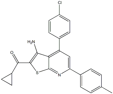 [3-amino-4-(4-chlorophenyl)-6-(4-methylphenyl)thieno[2,3-b]pyridin-2-yl](cyclopropyl)methanone Structure