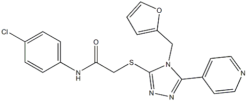 N-(4-chlorophenyl)-2-{[4-(furan-2-ylmethyl)-5-pyridin-4-yl-4H-1,2,4-triazol-3-yl]sulfanyl}acetamide Struktur