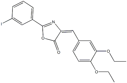 4-(3,4-diethoxybenzylidene)-2-(3-iodophenyl)-1,3-oxazol-5(4H)-one Structure