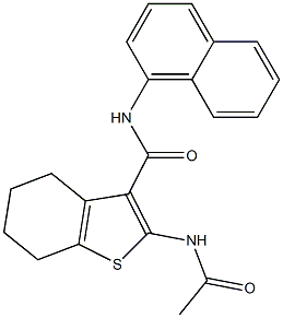 2-(acetylamino)-N-(1-naphthyl)-4,5,6,7-tetrahydro-1-benzothiophene-3-carboxamide 化学構造式