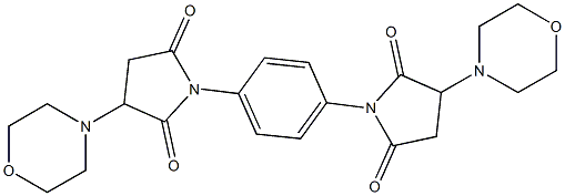 3-(4-morpholinyl)-1-{4-[3-(4-morpholinyl)-2,5-dioxo-1-pyrrolidinyl]phenyl}-2,5-pyrrolidinedione,,结构式