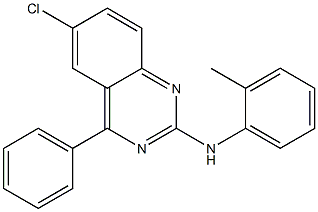 N-(6-chloro-4-phenyl-2-quinazolinyl)-N-(2-methylphenyl)amine 结构式