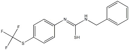 N-benzyl-N'-{4-[(trifluoromethyl)sulfanyl]phenyl}carbamimidothioic acid 化学構造式