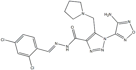 1-(4-amino-1,2,5-oxadiazol-3-yl)-N'-(2,4-dichlorobenzylidene)-5-(1-pyrrolidinylmethyl)-1H-1,2,3-triazole-4-carbohydrazide,,结构式