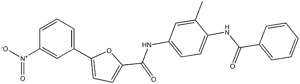 N-[4-(benzoylamino)-3-methylphenyl]-5-{3-nitrophenyl}-2-furamide Struktur