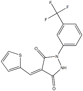 4-(2-thienylmethylene)-1-[3-(trifluoromethyl)phenyl]-3,5-pyrazolidinedione Structure