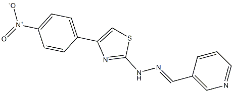 nicotinaldehyde (4-{4-nitrophenyl}-1,3-thiazol-2-yl)hydrazone Structure