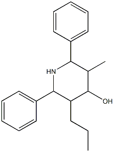 3-methyl-2,6-diphenyl-5-propyl-4-piperidinol Struktur