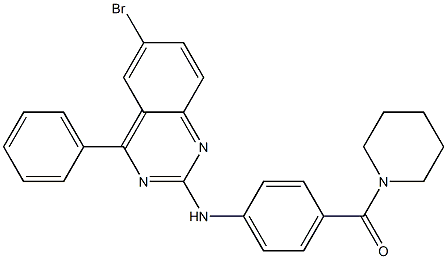 N-(6-bromo-4-phenyl-2-quinazolinyl)-N-[4-(1-piperidinylcarbonyl)phenyl]amine Structure