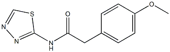 2-(4-methoxyphenyl)-N-(1,3,4-thiadiazol-2-yl)acetamide 结构式