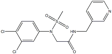 2-[3,4-dichloro(methylsulfonyl)anilino]-N-(3-pyridinylmethyl)acetamide Structure