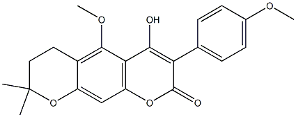 4-hydroxy-5-methoxy-3-(4-methoxyphenyl)-8,8-dimethyl-7,8-dihydro-2H,6H-pyrano[3,2-g]chromen-2-one