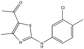 1-[2-(3-chloro-4-methylanilino)-4-methyl-1,3-thiazol-5-yl]ethanone Struktur