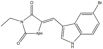 5-[(5-bromo-1H-indol-3-yl)methylene]-3-ethyl-2,4-imidazolidinedione Structure