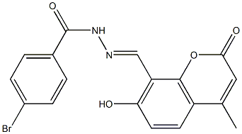 4-bromo-N'-[(7-hydroxy-4-methyl-2-oxo-2H-chromen-8-yl)methylene]benzohydrazide Structure