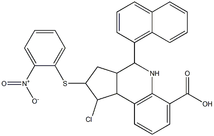  1-chloro-2-({2-nitrophenyl}sulfanyl)-4-(1-naphthyl)-2,3,3a,4,5,9b-hexahydro-1H-cyclopenta[c]quinoline-6-carboxylic acid