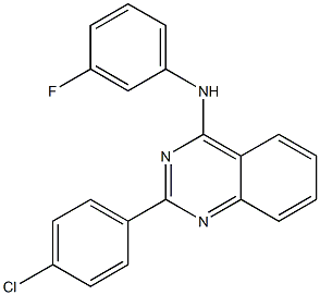 2-(4-chlorophenyl)-N-(3-fluorophenyl)-4-quinazolinamine 结构式