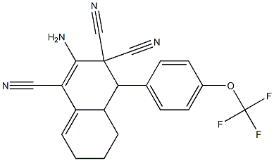2-amino-4-[4-(trifluoromethoxy)phenyl]-4a,5,6,7-tetrahydro-1,3,3(4H)-naphthalenetricarbonitrile,,结构式