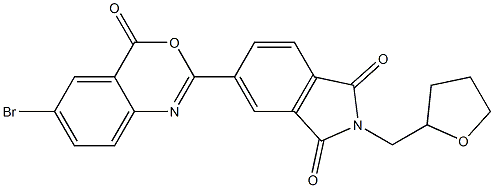 5-(6-bromo-4-oxo-4H-3,1-benzoxazin-2-yl)-2-(tetrahydro-2-furanylmethyl)-1H-isoindole-1,3(2H)-dione Struktur