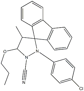 1'-(4-chlorophenyl)-2'-cyano-4'-methyl-3'-propoxyspiro[9H-fluorene-9,5'-pyrazolidine] Structure