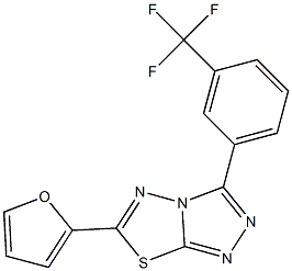 6-(2-furyl)-3-[3-(trifluoromethyl)phenyl][1,2,4]triazolo[3,4-b][1,3,4]thiadiazole 化学構造式