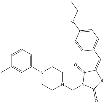 5-(4-ethoxybenzylidene)-3-{[4-(3-methylphenyl)-1-piperazinyl]methyl}-1,3-thiazolidine-2,4-dione Structure
