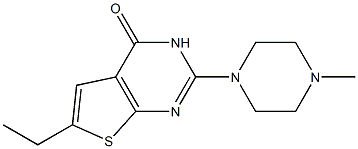 6-ethyl-2-(4-methyl-1-piperazinyl)thieno[2,3-d]pyrimidin-4(3H)-one 结构式