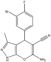6-amino-4-(3-bromo-4-fluorophenyl)-3-methyl-1,4-dihydropyrano[2,3-c]pyrazole-5-carbonitrile