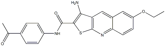 N-(4-acetylphenyl)-3-amino-6-(ethyloxy)thieno[2,3-b]quinoline-2-carboxamide Structure