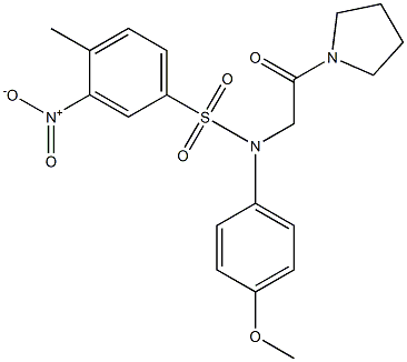 3-nitro-N-(4-methoxyphenyl)-4-methyl-N-[2-oxo-2-(1-pyrrolidinyl)ethyl]benzenesulfonamide Struktur