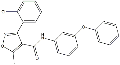 3-(2-chlorophenyl)-5-methyl-N-(3-phenoxyphenyl)-4-isoxazolecarboxamide,,结构式