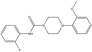 N-(2-fluorophenyl)-4-(2-methoxyphenyl)-1-piperazinecarboxamide Struktur
