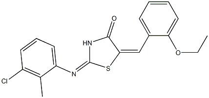 2-[(3-chloro-2-methylphenyl)imino]-5-(2-ethoxybenzylidene)-1,3-thiazolidin-4-one 结构式