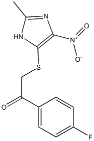 1-(4-fluorophenyl)-2-({4-nitro-2-methyl-1H-imidazol-5-yl}sulfanyl)ethanone Struktur