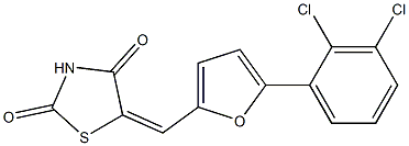 5-{[5-(2,3-dichlorophenyl)-2-furyl]methylene}-1,3-thiazolidine-2,4-dione Struktur