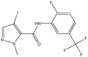 N-[2-fluoro-5-(trifluoromethyl)phenyl]-4-iodo-1-methyl-1H-pyrazole-5-carboxamide Structure