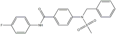 N-(4-fluorophenyl)-4-[(methylsulfonyl)(phenylmethyl)amino]benzamide 结构式