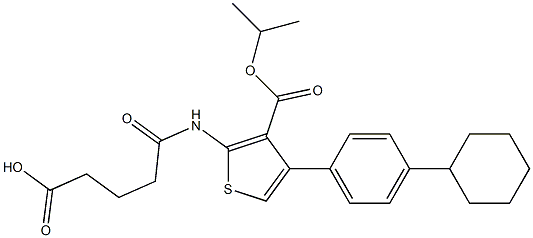 5-{[4-(4-cyclohexylphenyl)-3-(isopropoxycarbonyl)-2-thienyl]amino}-5-oxopentanoic acid Struktur