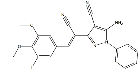 5-amino-3-[1-cyano-2-(4-ethoxy-3-iodo-5-methoxyphenyl)vinyl]-1-phenyl-1H-pyrazole-4-carbonitrile